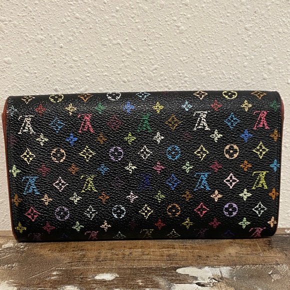 Louis Vuitton Black Murakami Multicolor Monogram Sarah Wallet - Picture 3 of 13